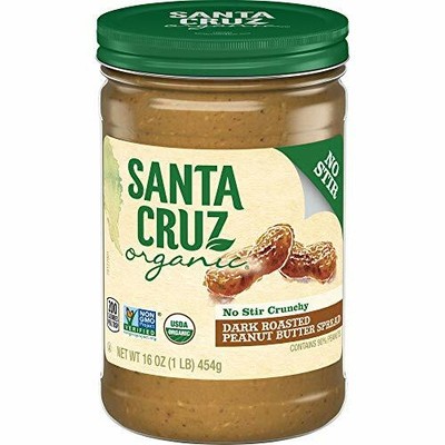 Santa Cruz No Stir Peanut Butter Dark Roasted Crunchy 16 ...