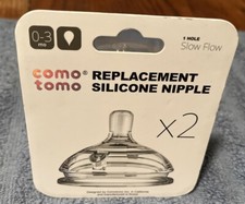 Comotomo Replacement Bottle Nipples Slow Flow 0-3 Months Silicone 2pc
