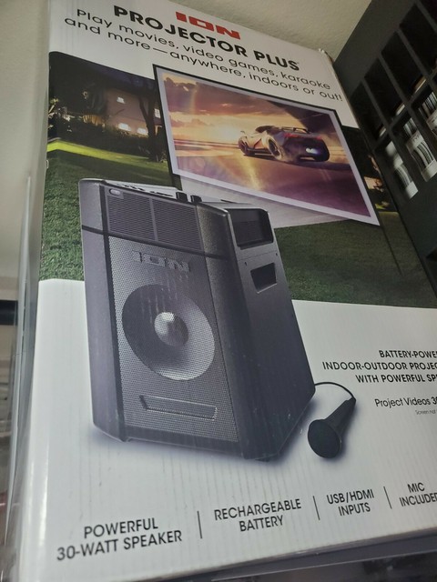 ION IPA119 Projector Plus Portable Bluetooth Speaker - Black for sale