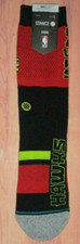 MENS STANCE NBA HAWKS BLACK CREW SOCKS SIZE L 9/13