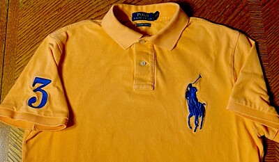 Polo Ralph Lauren Peach Shirt Big Pony Logo 3 Custom Slim Fit