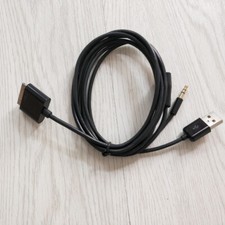 30pin Dock To 3.5mm Car AUX Audio USB Charger Sync data Cable For iPhone 4 iPod