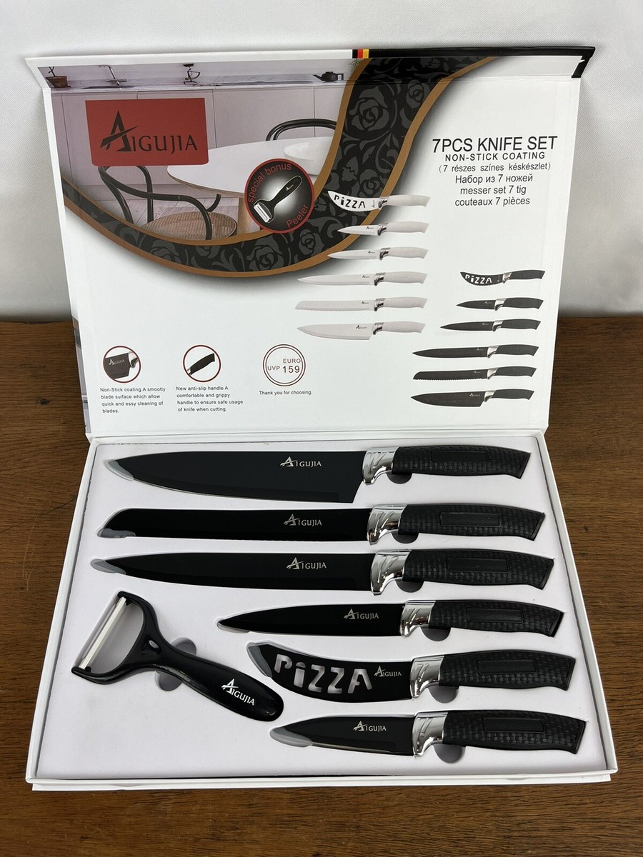 Aigujia 7 Piece Kitchen Knife Set Non-Stick Coating Cooking Chef