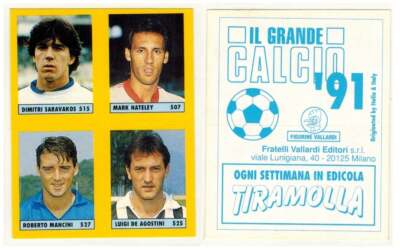 Il Grande Calcio 91 1991 Vallardi Figurina Saravakos Hateley Mancini Roberto