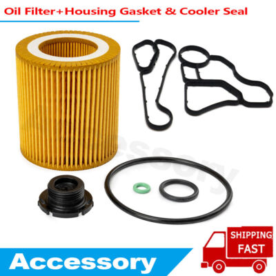 Oil Filter+Housing Gasket & Cooler Seal Set for BMW X1 X3 X5 N26 N52 N54 N56 USA