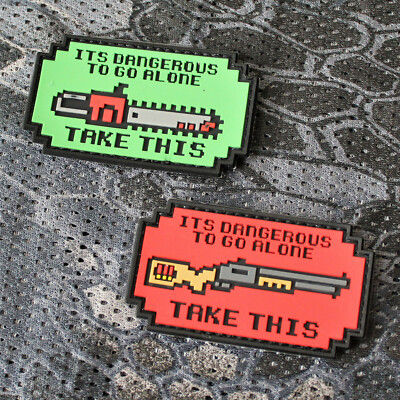 2 St. Patch Aufnäher PVC Pixel Retro Gotcha Paintball Pumpgun Spriting Digital