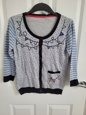 New M&S Multi-coloured Embroidered Bunting Banners Striped Spotted Dots Cardigan
