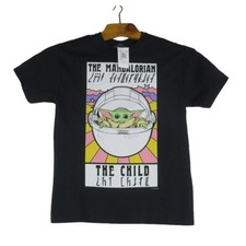 Star Wars Men's The Mandalorian The Child T-Shirt Size Large Black Short Sleeve
