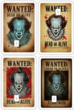 Wanted Poster Pennywise Credit Debit ATM Card Skin Sticker Halloween Horror IT