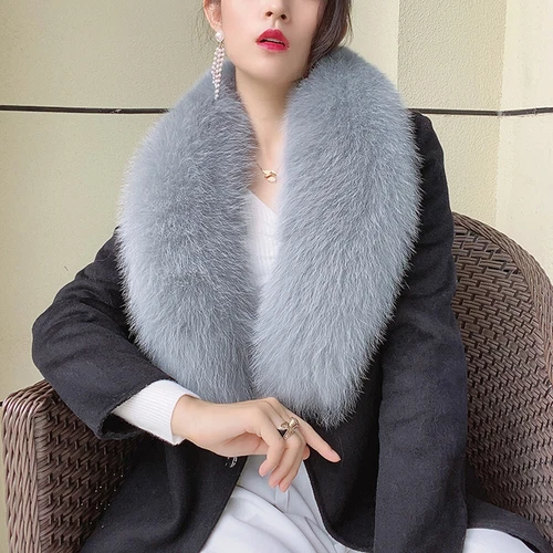 100CM Real Fox Fur Scarf Collar Women Winter Neck Warm Fox Scarves Unisex Shawl - Bild 7 von 47