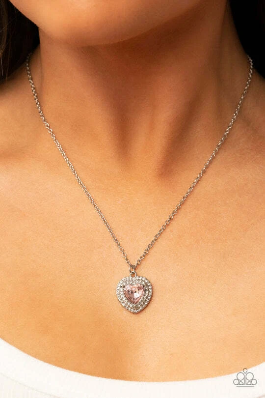 Paparazzi rose 2024 gold heart necklace