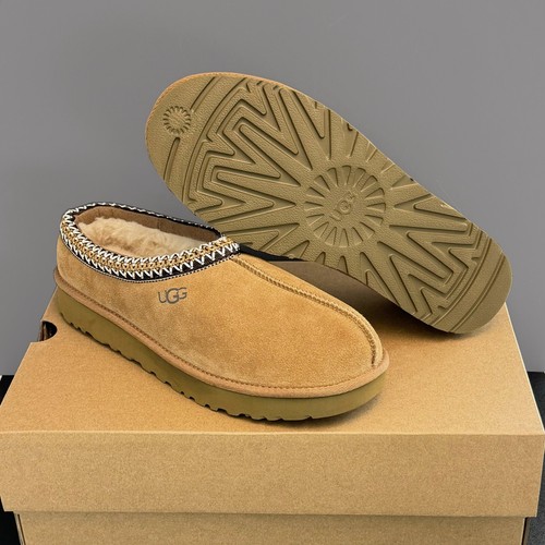 UGG Tasman Chestnut Braid Suede Wool Lined Women's Slippers - Picture 8 of 8