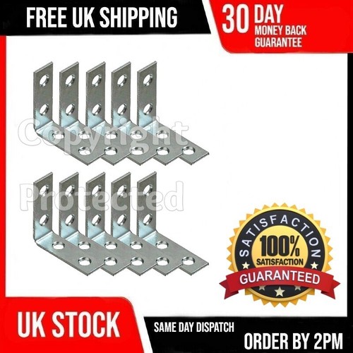 10 TEN 1.5" L SHAPE 90 DEGREE CORNER BRACES ANGLE BRACKETS JOINT SHELF SUPPORT