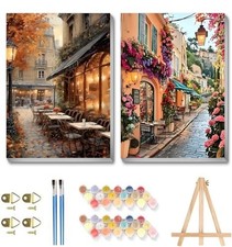 2 Pack Framed Paint by Numbers Kit for Adults - Landscape 2P-BKH1538-BKH1539