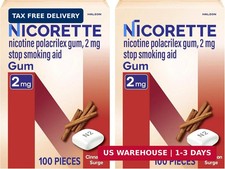 Nicorette 2 mg Nicotine Gum to Help Stop Smoking - Cinnamon Surge Flavored Stop