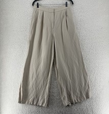 Ann Taylor Linen Blend Wide Leg Trousers Women's Size 8 Coastal Academia Preppy