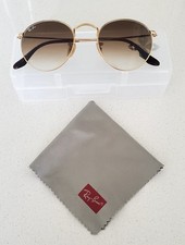 Ray-Ban Gold Round Metal RB3447 Green Lens Unisex 50mm Reg. Price 207