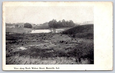 Antique Indiana Postcard BATESVILLE View along N Walnut St 1909