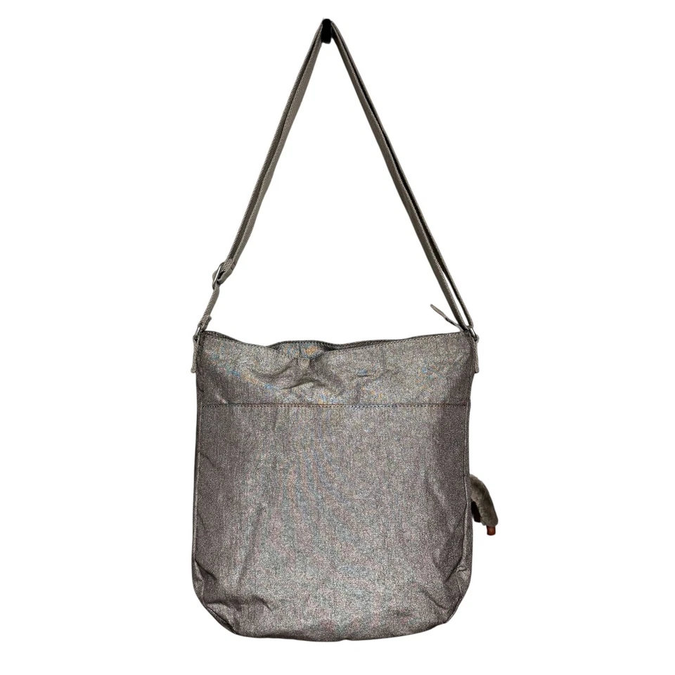 Bolso Bandolera Kipling Bailey Metálico Gris Peltre Nailon Cartera Mono Britton Foto 4 de 4