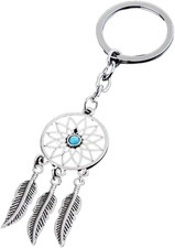 1 Pcs Fashion Dream Catcher Keychain Tassel Pendant Key Ring Feather