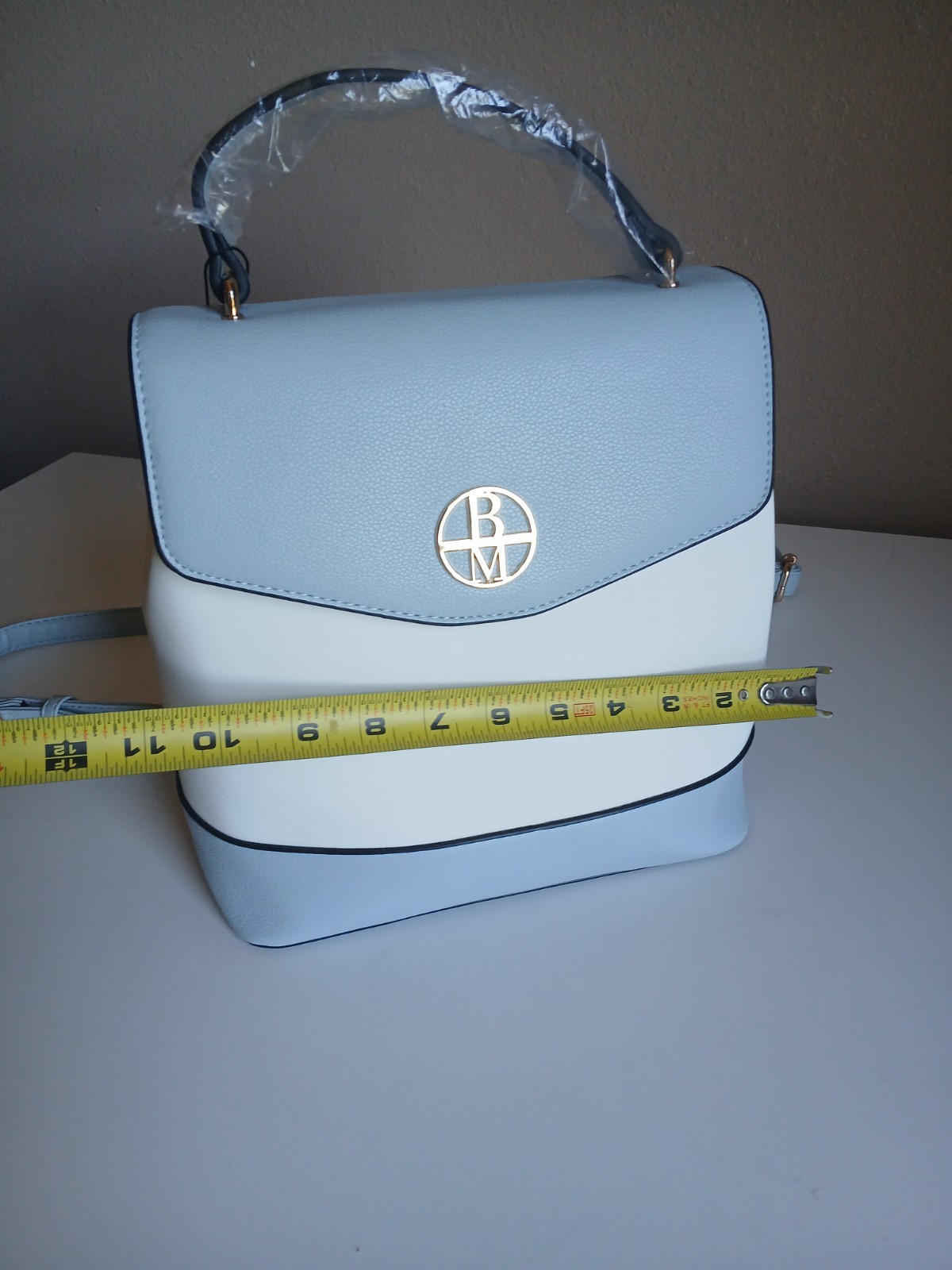 Purse Blue And White Faux Leather Nwt