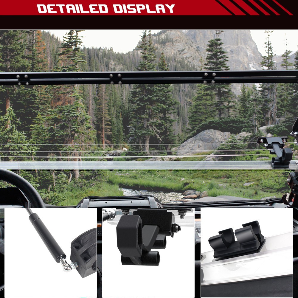 CPOWACE 3-IN-1 Front Windscreen for 2019-2025 Honda Talon 1000R 1000X 1000X-4