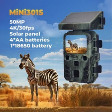 50MP HD 4K Solar Trail Camera Hunting Camera With IR Night Vision Outdoor 32GB