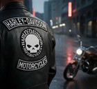 Tris Toppe Termoadesive Willie G. Skull Harley Davidson Ricamo Patches Qualità
