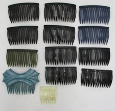 Vtg Lot of 13 Goody Side Hair Combs Black Blue Clear 14 16 Mini Teeth Sets