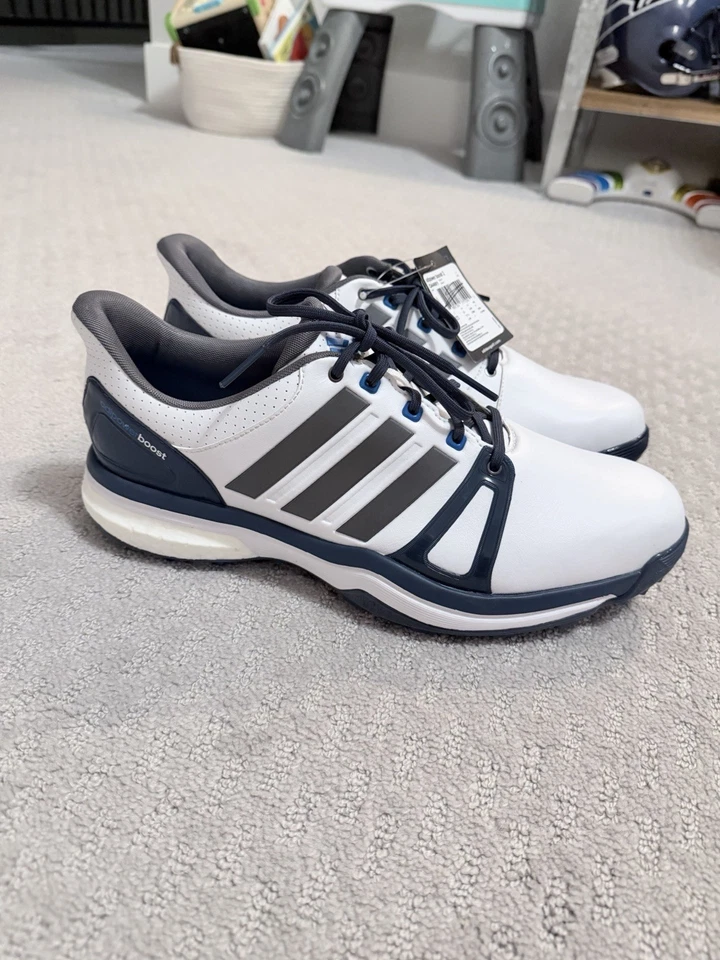 NUEVO CON ETIQUETAS Adidas AdiPower Boost 2 Zapatos de Golf para Hombre Talla 11.5 Blanco Azul Marino Foto 3 de 4
