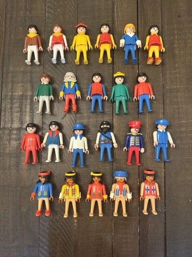 Lot of 22 Vintage Playmobil Figures - Including 5 Rare Native Figures