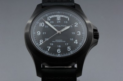 [Box Paper] HAMILTON Khaki Field King H644650 Black PVD Day Date Automatic Watch