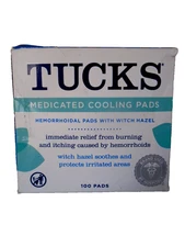 TUCKS Medicated Cooling Pads w/Witch Hazel - 100 Count EXP 11/2025 or Later