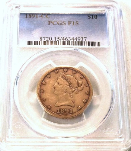 1891-CC Liberty Eagle — photo from the most recent tracked eBay sale