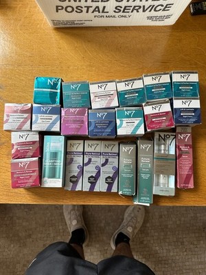 Lot of 23 No7 Products - Lift and Luminate, Pure Retinol, Restore and Renew, etc