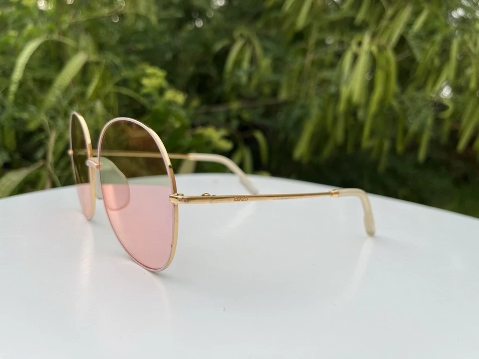 Kenzo KZ40017F  Sunglasses Gold Frame Pink Lenses Good Condition - Image 4 of 4