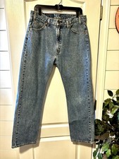Vintage 1997 Levis 505 Orange Tab Regular Fit Indigo Wash Jeans Size 34 x 30 90s