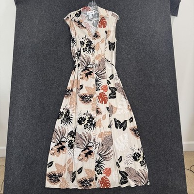 Joseph Ribkoff Dress Women's 10 Multicolor Tropical Butterfly Shirt Maxi Belted