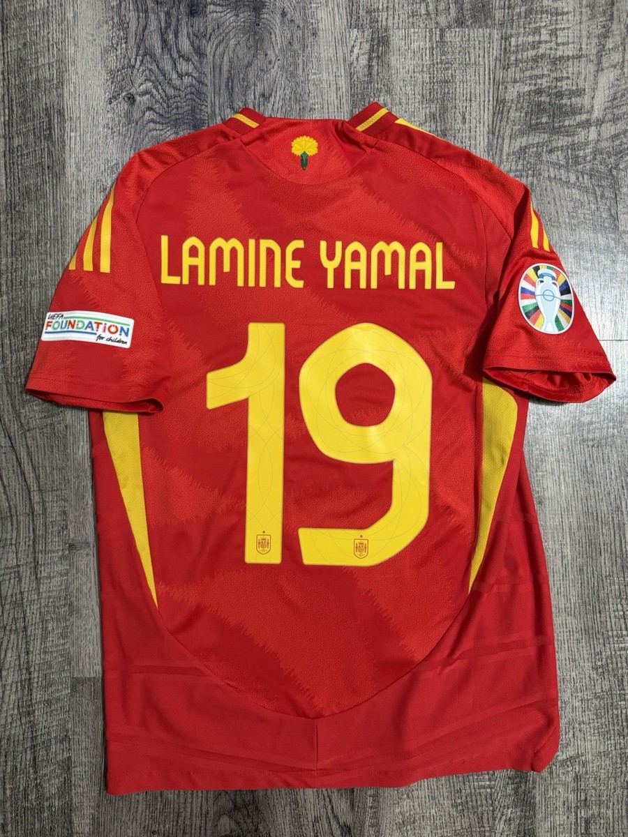 Lamine Yamal Spain Adidas Authentic Euro 2024 Final Jersey Sz