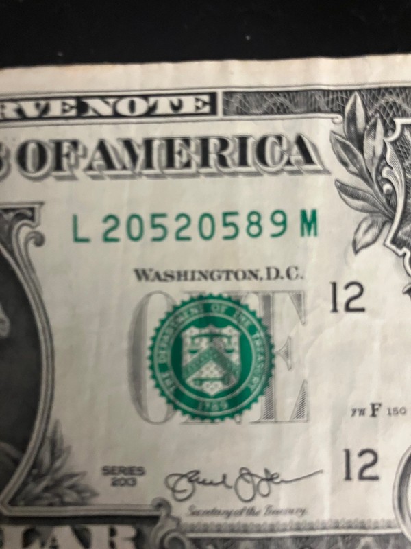 3 Digit Repeater Note Fancy Serial Number $1 One Dollar Bill