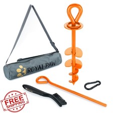 Royal Paw Dog Tie Out Stake Heavy Duty Orange Up to 210 lbs