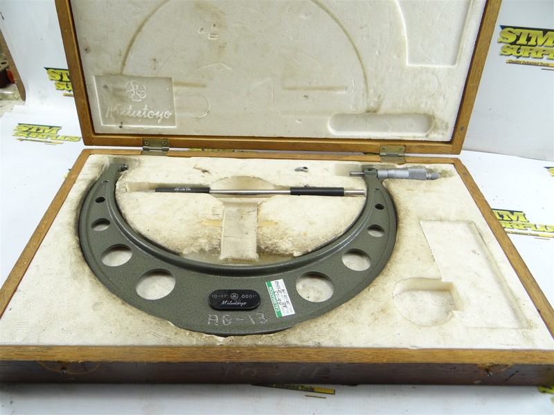 MITUTOYO 10-11" OUTSIDE MICROMETER CARBIDE FACED .0001" GRAD 103-225A