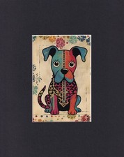 8X10" Matted Print Art Picture Modern Portrait, Dog Canine: Funny Puppy