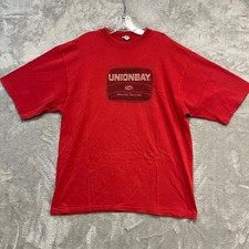 Unionbay Graphic T-Shirt Mens XL Red Vintage 90s Y2K Made in USA Single Stitch