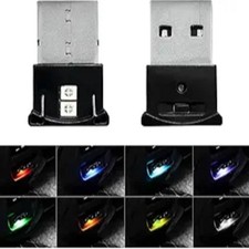 2 PCS Mini USB LED Light, 8 Colors RGB Interior Atmosphere Light-2 PCS