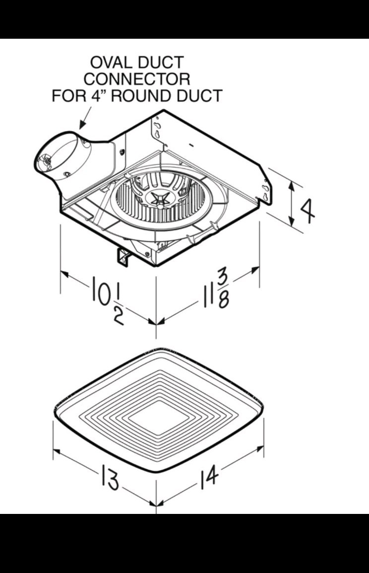 Broan-NuTone LP110 Ventilation Fan 110CFM, Quiet 1.5 Sones