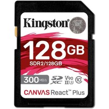 Kingston. Canvas React Plus 128GB Class 10 - SDXC Memory Card - SDR2/128GB
