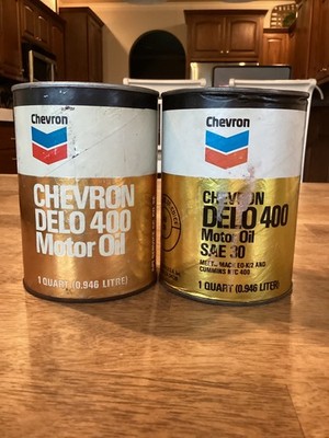 Chevron Delo 400 Motor Oil Can 1 Quart Empty Cardboard