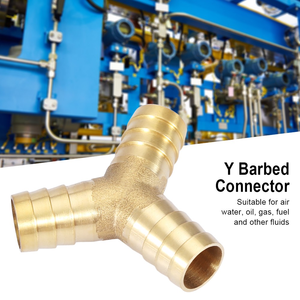Brass Y Barbed Connector Durable Joiner For Water Gas Air