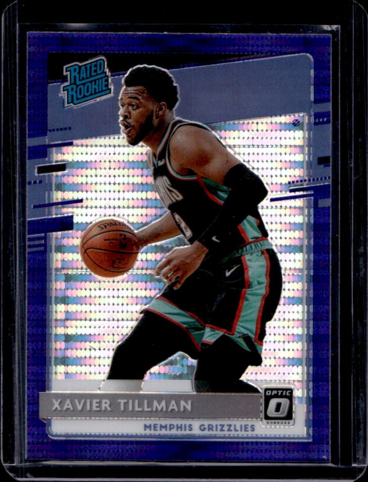 2020-21 Donruss Optic Xavier Tillman Purple Pulsar RC #185 Grizzlies